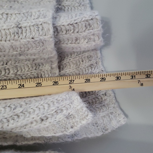 Pilcro Anthropologie Mock Neck Sweater Women Medium Cream Gray Chunky Oversized - Picture 7 of 13